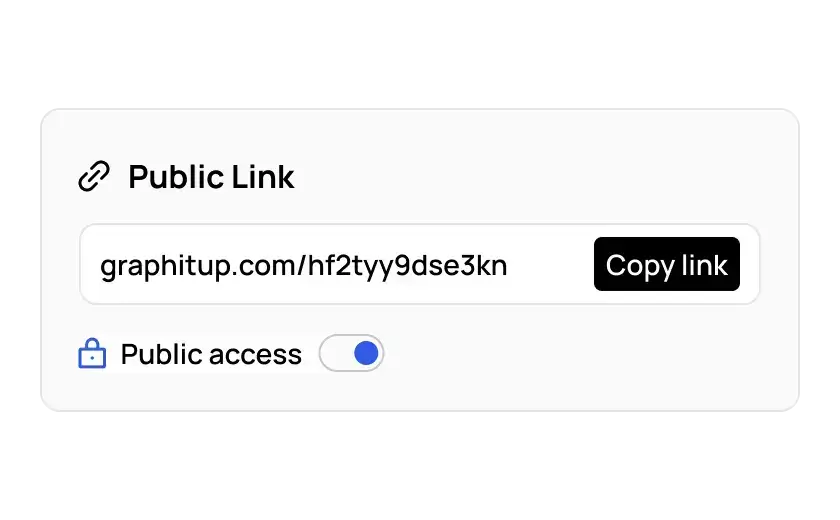Public link UI with a copy button