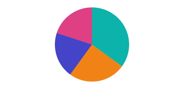 Standard pie chart showing categories as proportional slices